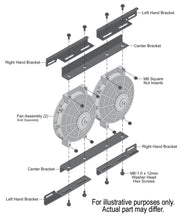 Load image into Gallery viewer, Black-Tornado-Electric-Fan-Mounting-Bracket-Kit,-Dual-Fan