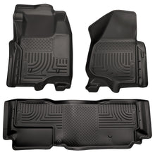 Load image into Gallery viewer, 11-12-Ford-Sd-Super-Cab-Weatherbeater-Combo-Black-Floor-Liners-(WO-Manual-Trans-Case)