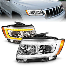 Load image into Gallery viewer, 11-13-Jeep-Grand-Cherokee-(Factory-Halogen-Only)-Projector-Headlights-WLight-Bar-Swchbk-Chrome