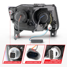 Load image into Gallery viewer, 11-13-Jeep-Grand-Cherokee-(Factory-Halogen-Only)-Projector-Headlights-WLight-Bar-Swtchbk-Black