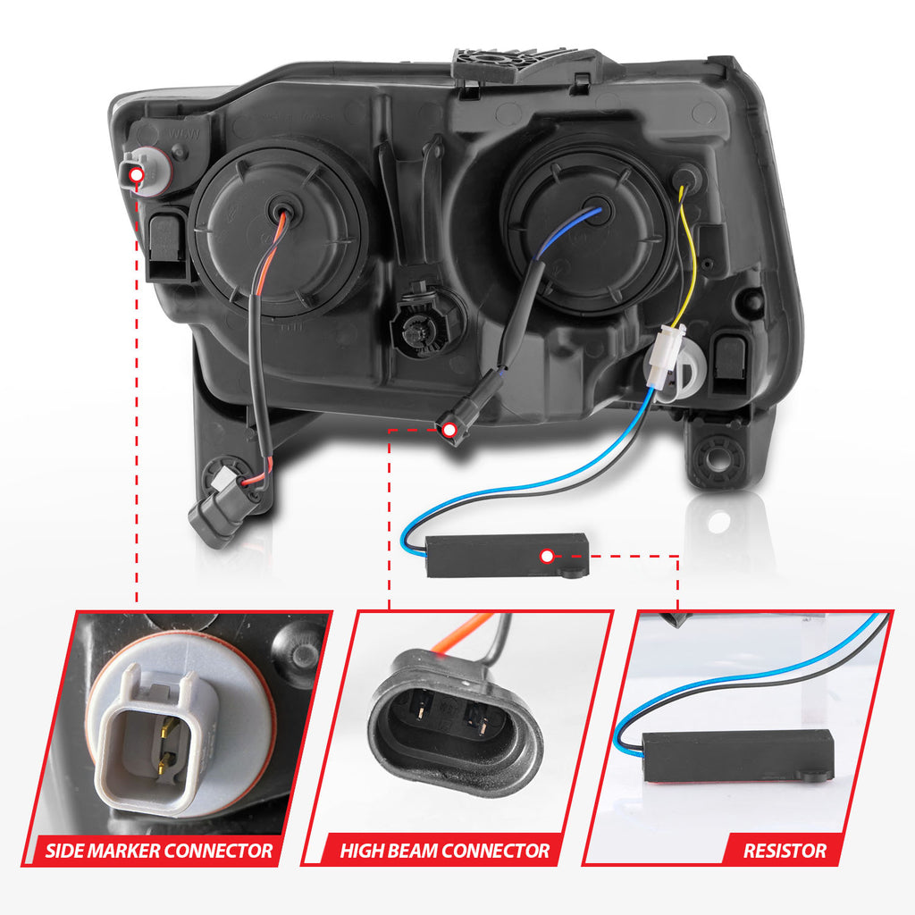11-13-Jeep-Grand-Cherokee-(Factory-Halogen-Only)-Projector-Headlights-WLight-Bar-Swtchbk-Black