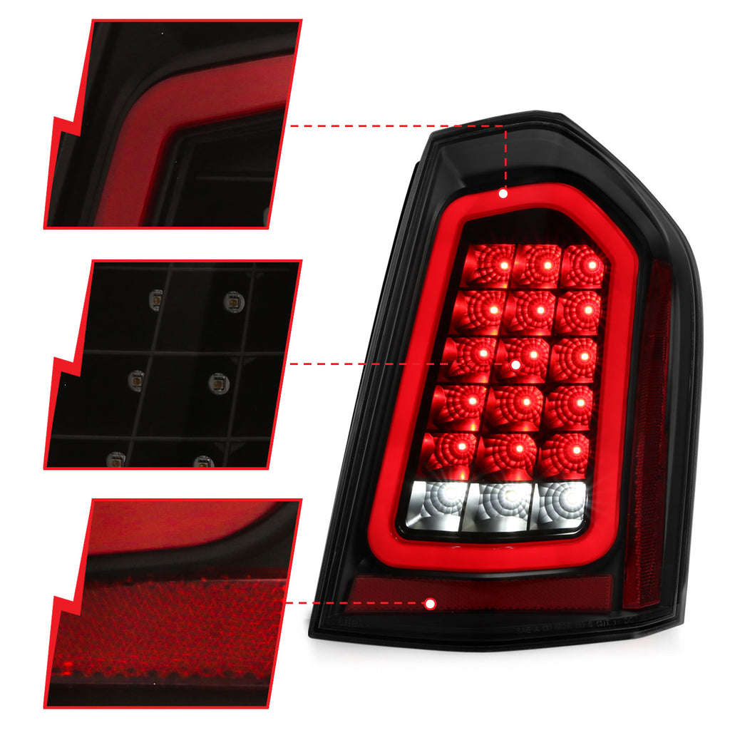 11-14-Chrysler-300-Led-Taillights-Black-W-Sequential