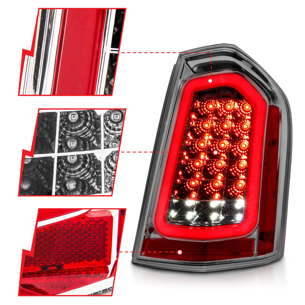 11-14-Chrysler-300-Led-Taillights-Chrome-W-Sequential