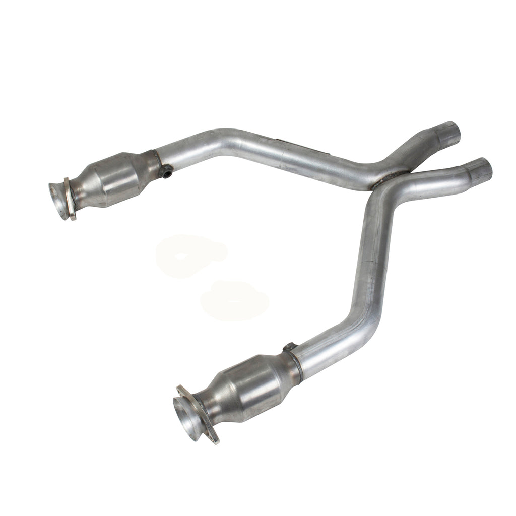 11-14-Mustang-3.7-V6-Short-Mid-X-Pipe-With-Catalytic-Converters-2-12-For--Long-Tube-Headers