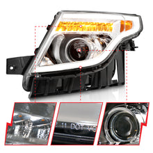 Load image into Gallery viewer, 11-15-Ford-Explorer-Projector-Headlights-W-Light-Bar-Chrome-Housing-W-Amber-Light