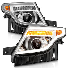 Load image into Gallery viewer, 11-15-Ford-Explorer-Projector-Headlights-W-Light-Bar-Chrome-Housing-W-Amber-Light
