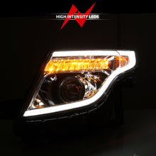 Load image into Gallery viewer, 11-15-Ford-Explorer-Projector-Headlights-W-Light-Bar-Chrome-Housing-W-Amber-Light