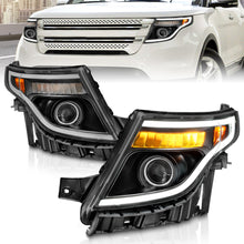 Load image into Gallery viewer, 11-15-Ford-Explorer-(WFactory-Halogen-Hl-Only)-Projector-Headlights-WLight-Bar-Black-Housing