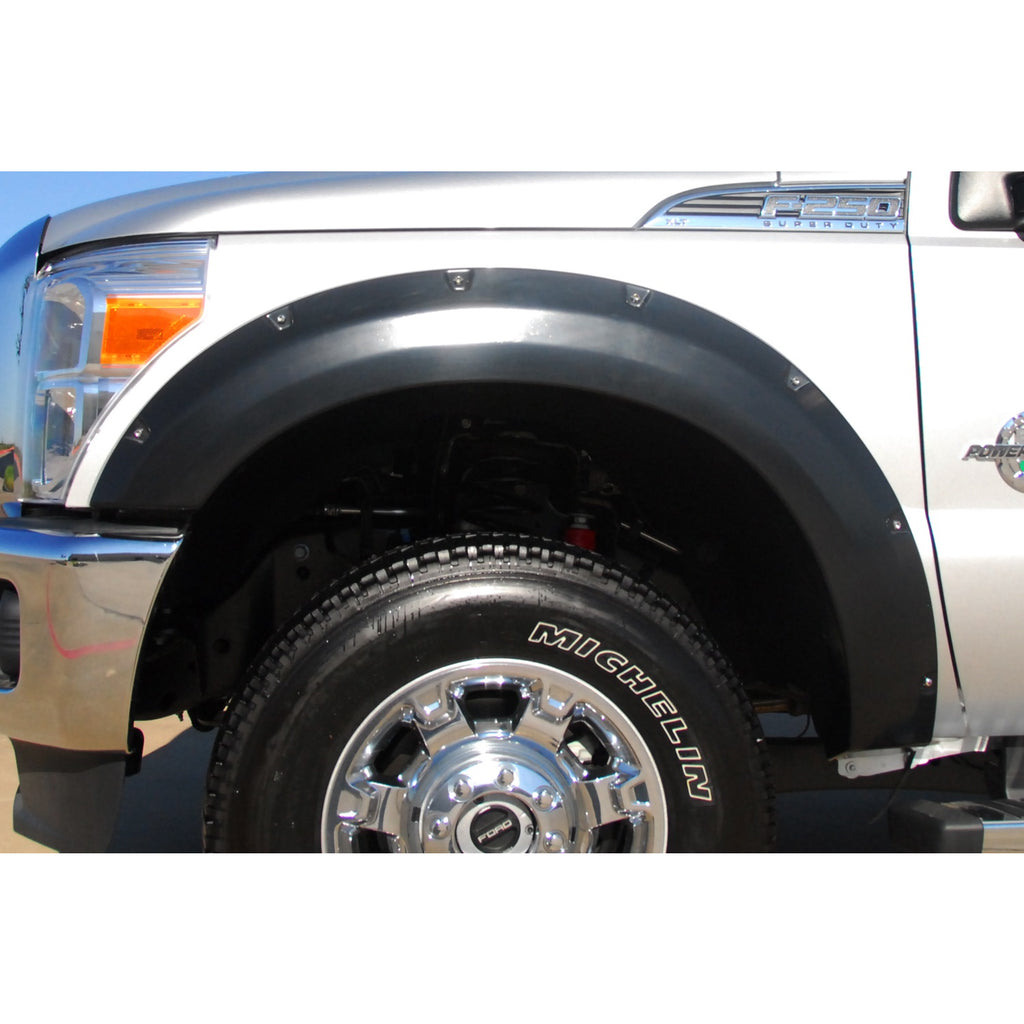 11-16-Ford-F-250-Super-Duty-Rx-Rivet-Style-Smooth-Elite-Series-Fender-Flares---Black-(2-Pc.)
