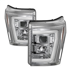 11-16-Ford-F-250F-350-V2-Projector-Headlights---Light-Bar-Drl---Chrome-Pro-Yd-Fs11v2-Lb-C