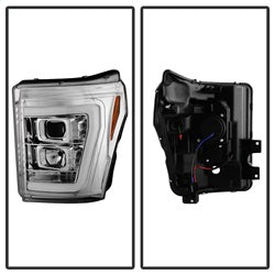 11-16-Ford-F-250F-350-V2-Projector-Headlights---Light-Bar-Drl---Chrome-Pro-Yd-Fs11v2-Lb-C