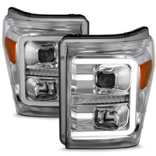 Load image into Gallery viewer, 11-16-Ford-F-250F-350F-450-Projector-Headlights-W-Plank-Style-Switchback-Chrome-WAmber