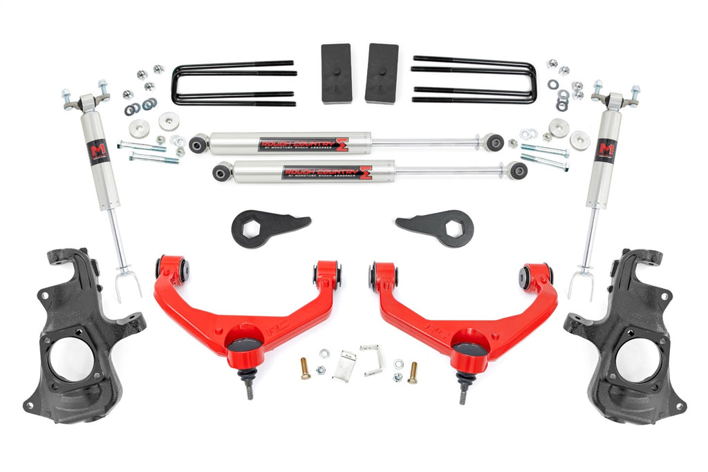 Rough Country 95740RED Suspension Lift Kit w/Shocks for Select Chevrolet Silverado HD, Chevrolet Silverado HD, GMC Sierra HD, GMC Sierra HD