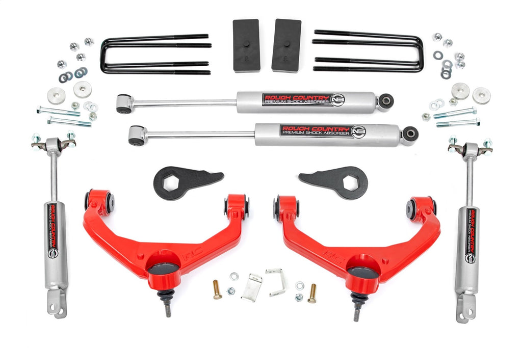 Rough Country 95920RED Suspension Lift Kit w/Shocks for Select Chevrolet Silverado HD, Chevrolet Silverado HD, GMC Sierra HD, GMC Sierra HD