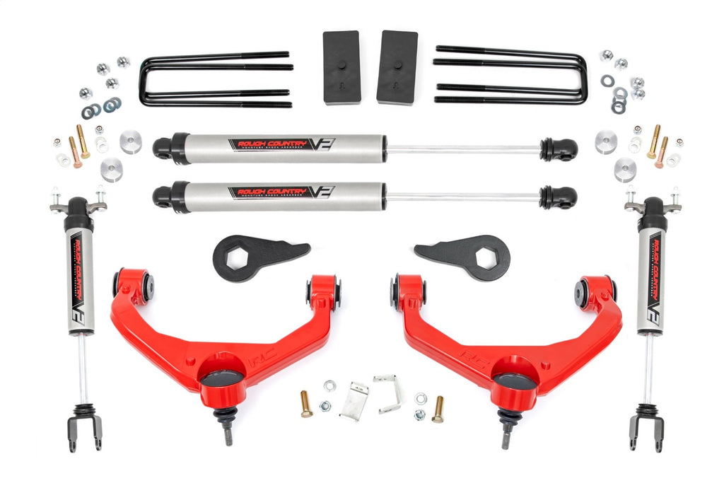 Rough Country 95970RED Suspension Lift Kit w/Shocks for Select Chevrolet Silverado HD, Chevrolet Silverado HD, GMC Sierra HD, GMC Sierra HD