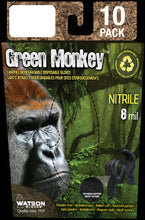 Load image into Gallery viewer, Grease Monkey _NOT_FOUND Green Monkey 10 Pk, 8 Mil, 11" Blk Gloves