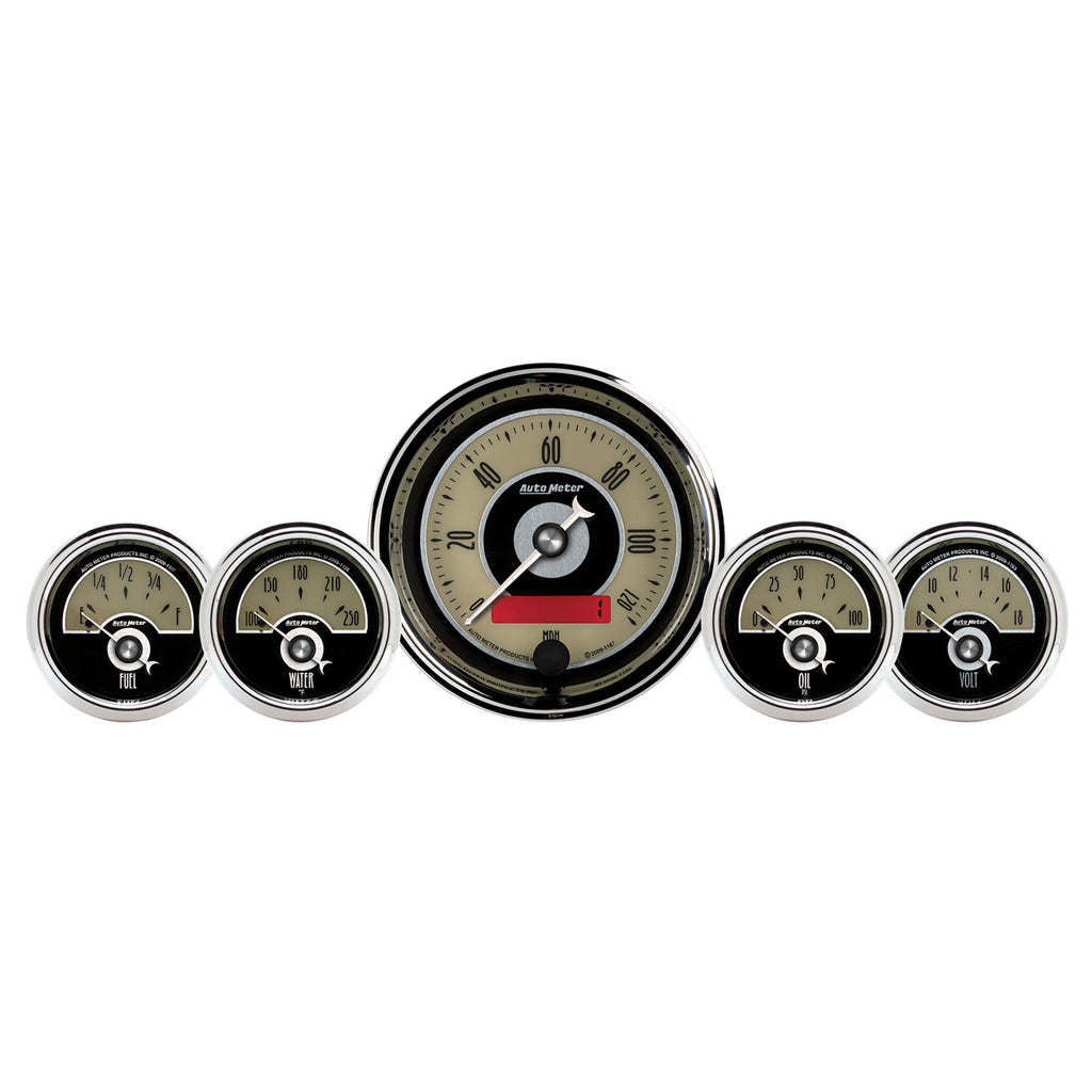 AutoMeter 1100 GAUGE KIT, 5 PC., 3 3/8" & 2 1/16", ELEC. SPEEDOMETER, CRUISER AD