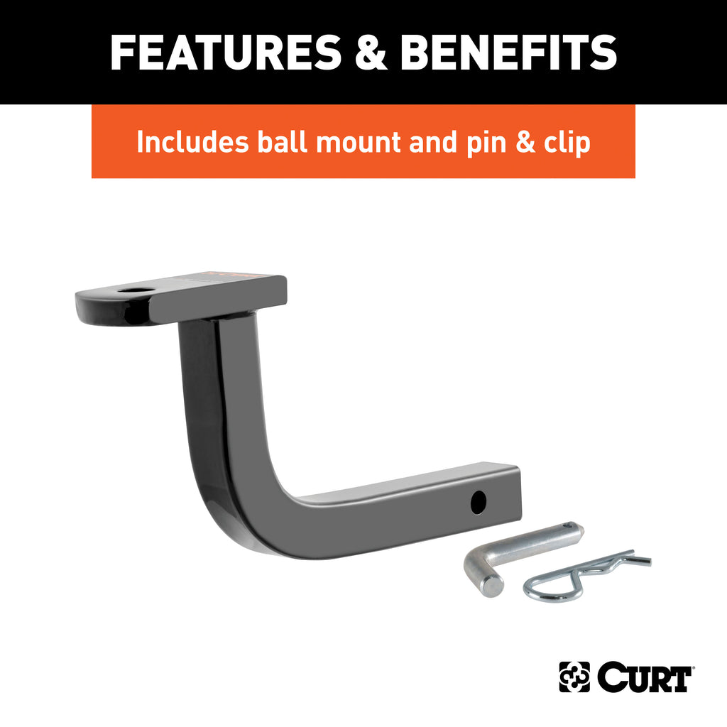 CURT 110203 Class 1 Trailer Hitch, 1-1/4" Ball Mount, Select Smart Fortwo
