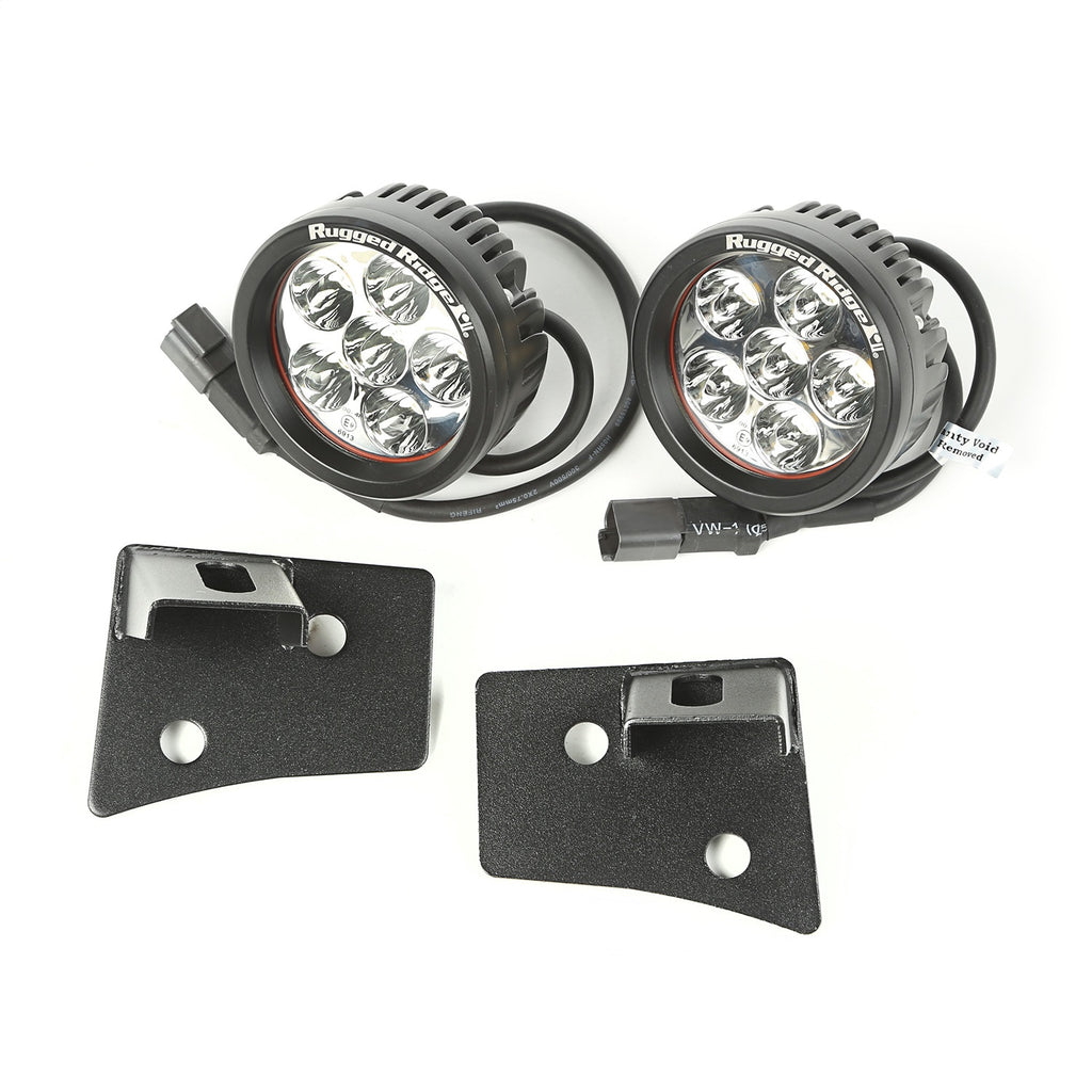 Rugged Ridge 11027.17 Windshield Bracket LED Light Kit for Select Jeep Wrangler, Jeep Wrangler JK