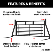 Load image into Gallery viewer, ARIES 111001 Classic Black Steel Headache Rack, Select Ford F-250, F-350, F-450 Super Duty for Select Ford F-250