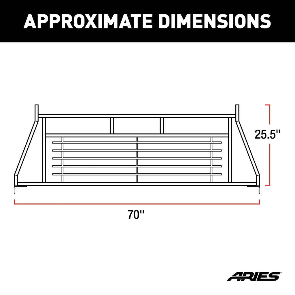 ARIES 111002 Classic Black Steel Headache Rack, Select Ford F-150 for Select Ford F-150