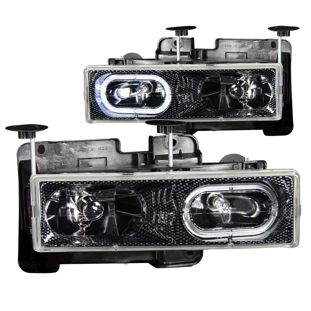 ANZO USA 111005 Crystal Headlight Set w/Halo for Select Chevrolet Blazer, Chevrolet C1500, Chevrolet C1500 Suburban, Chevrolet C2500, Chevrolet C2500 Suburban, Chevrolet C3500, Chevrolet K1500, Chevrolet K1500 Suburban, Chevrolet K2500, Chevrolet K2500