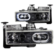 Load image into Gallery viewer, ANZO USA 111005 Crystal Headlight Set w/Halo for Select Chevrolet Blazer, Chevrolet C1500, Chevrolet C1500 Suburban, Chevrolet C2500, Chevrolet C2500 Suburban, Chevrolet C3500, Chevrolet K1500, Chevrolet K1500 Suburban, Chevrolet K2500, Chevrolet K2500