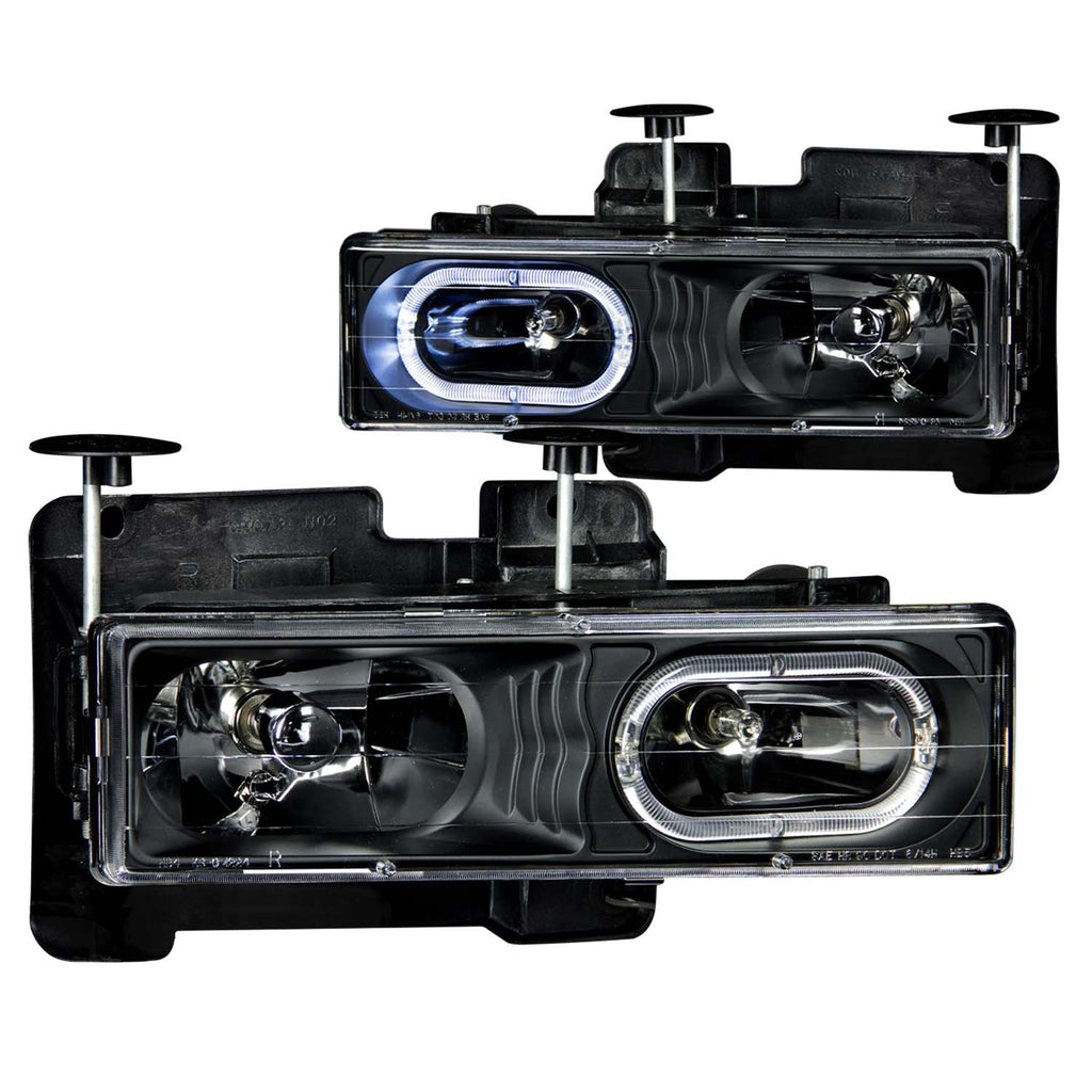 ANZO USA 111007 Crystal Headlight Set w/Halo for Select Chevrolet Blazer, Chevrolet C1500, Chevrolet C1500 Suburban, Chevrolet C2500, Chevrolet C2500 Suburban, Chevrolet C3500, Chevrolet K1500, Chevrolet K1500 Suburban, Chevrolet K2500, Chevrolet K2500
