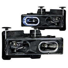 Load image into Gallery viewer, ANZO USA 111007 Crystal Headlight Set w/Halo for Select Chevrolet Blazer, Chevrolet C1500, Chevrolet C1500 Suburban, Chevrolet C2500, Chevrolet C2500 Suburban, Chevrolet C3500, Chevrolet K1500, Chevrolet K1500 Suburban, Chevrolet K2500, Chevrolet K2500