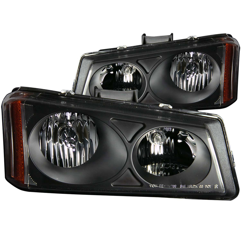 ANZO USA 111009 Crystal Headlight Set for Select Chevrolet Avalanche 1500, Chevrolet Avalanche 2500, Chevrolet Silverado 1500, Chevrolet Silverado Classic, Chevrolet Silverado HD, Chevrolet Silverado HD Classic, Chevrolet Silverado 2500, Chevrolet