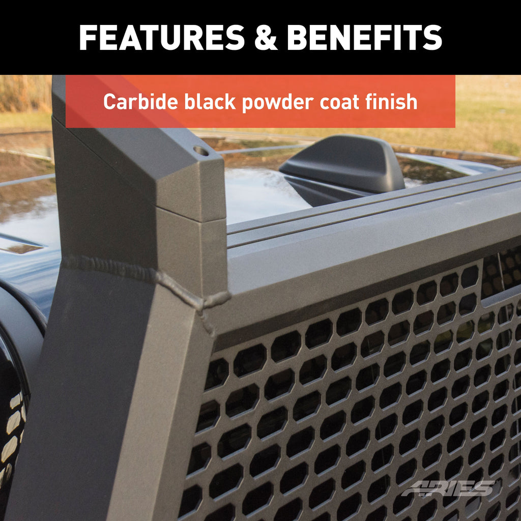 ARIES 1110105 AdvantEDGE Black Aluminum Headache Rack; Select Silverado; Sierra 2500; 3500 HD - Truck Part Superstore