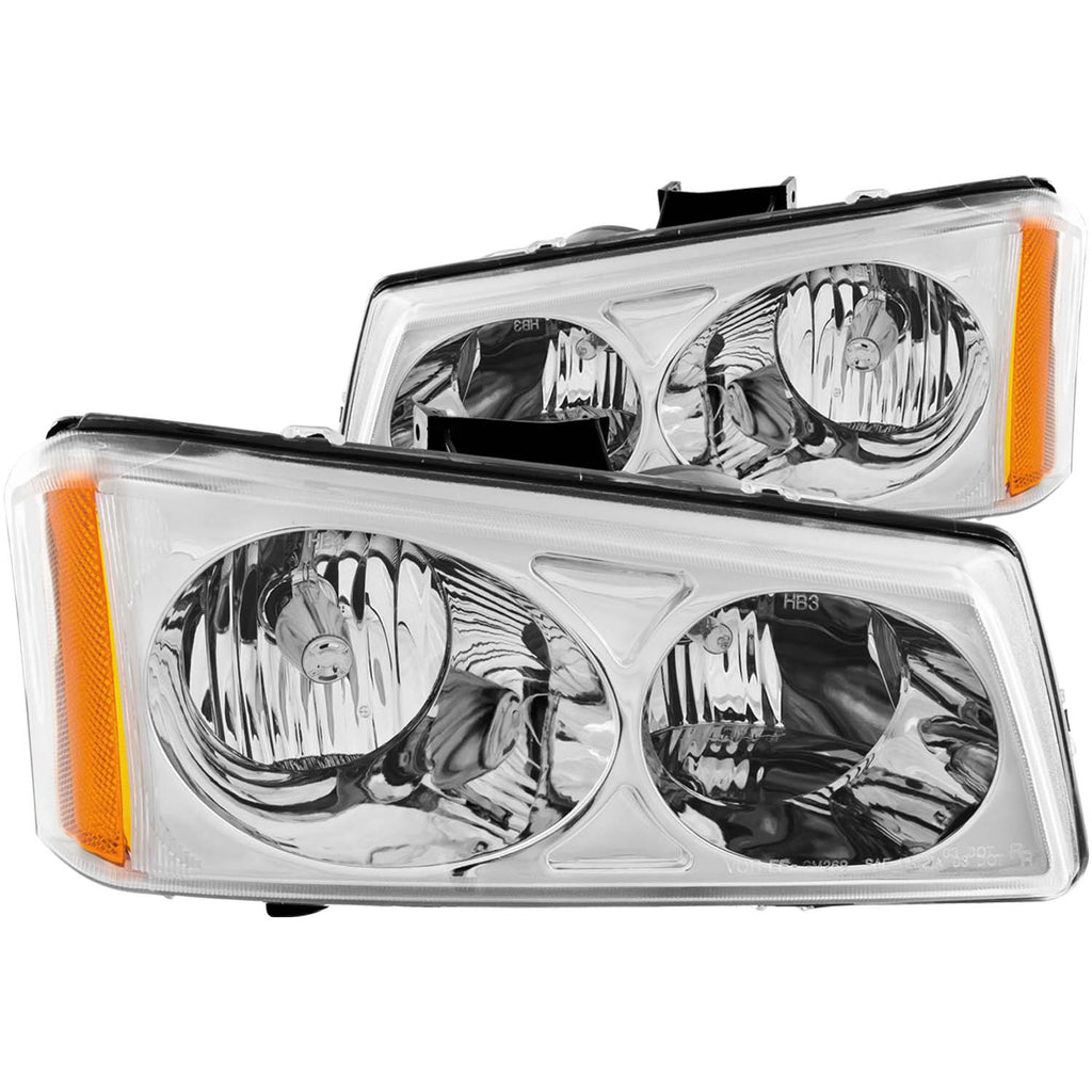 ANZO USA 111010 Crystal Headlight Set for Select Chevrolet Avalanche 1500, Chevrolet Avalanche 2500, Chevrolet Silverado 1500, Chevrolet Silverado Classic, Chevrolet Silverado HD, Chevrolet Silverado HD Classic, Chevrolet Silverado 2500, Chevrolet