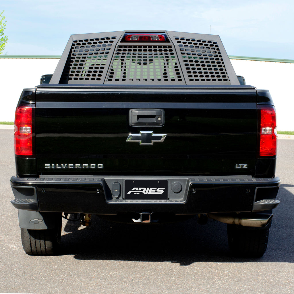 ARIES 1110110 Switchback Black Aluminum Headache Rack, Select Chevrolet Silverado, GMC Sierra for Select Chevrolet Silverado 2500 HD