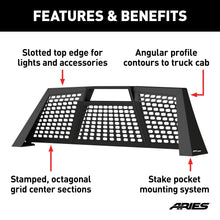Load image into Gallery viewer, ARIES 1110111 Switchback Black Aluminum Headache Rack; Select Dodge; Ram 1500; 2500; 3500 - Truck Part Superstore