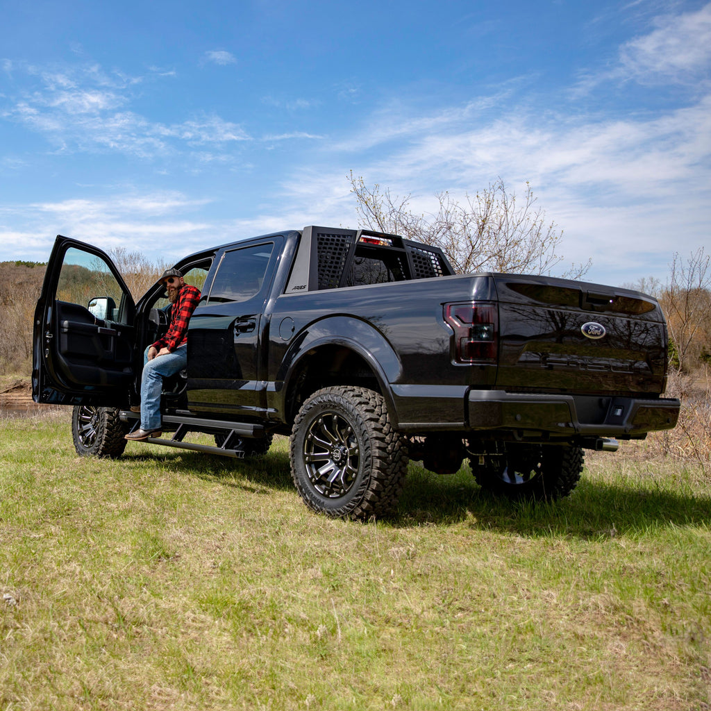 ARIES 1110112 Switchback Black Aluminum Headache Rack, Select Ford F-150 for Select Ford F-150