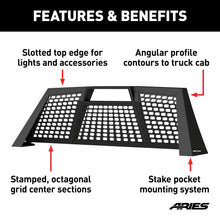 Load image into Gallery viewer, ARIES 1110115 Switchback Black Aluminum Headache Rack, Select Toyota Tundra for Select Toyota Tundra