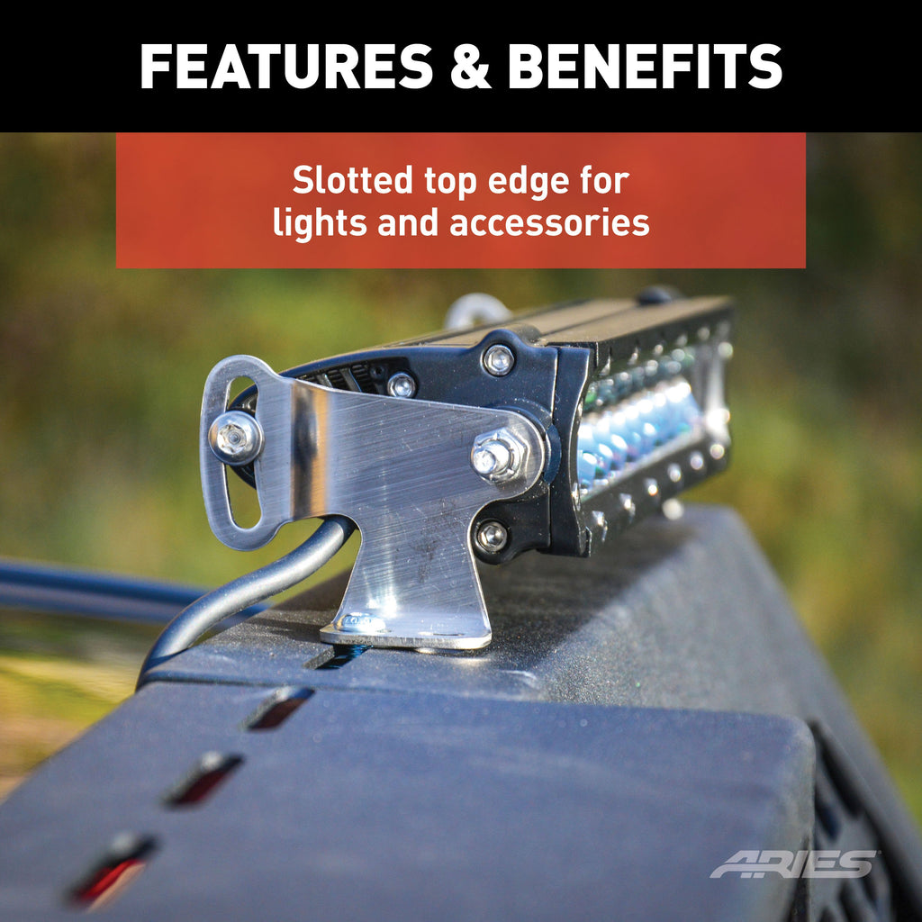 ARIES 1110115 Switchback Black Aluminum Headache Rack, Select Toyota Tundra for Select Toyota Tundra