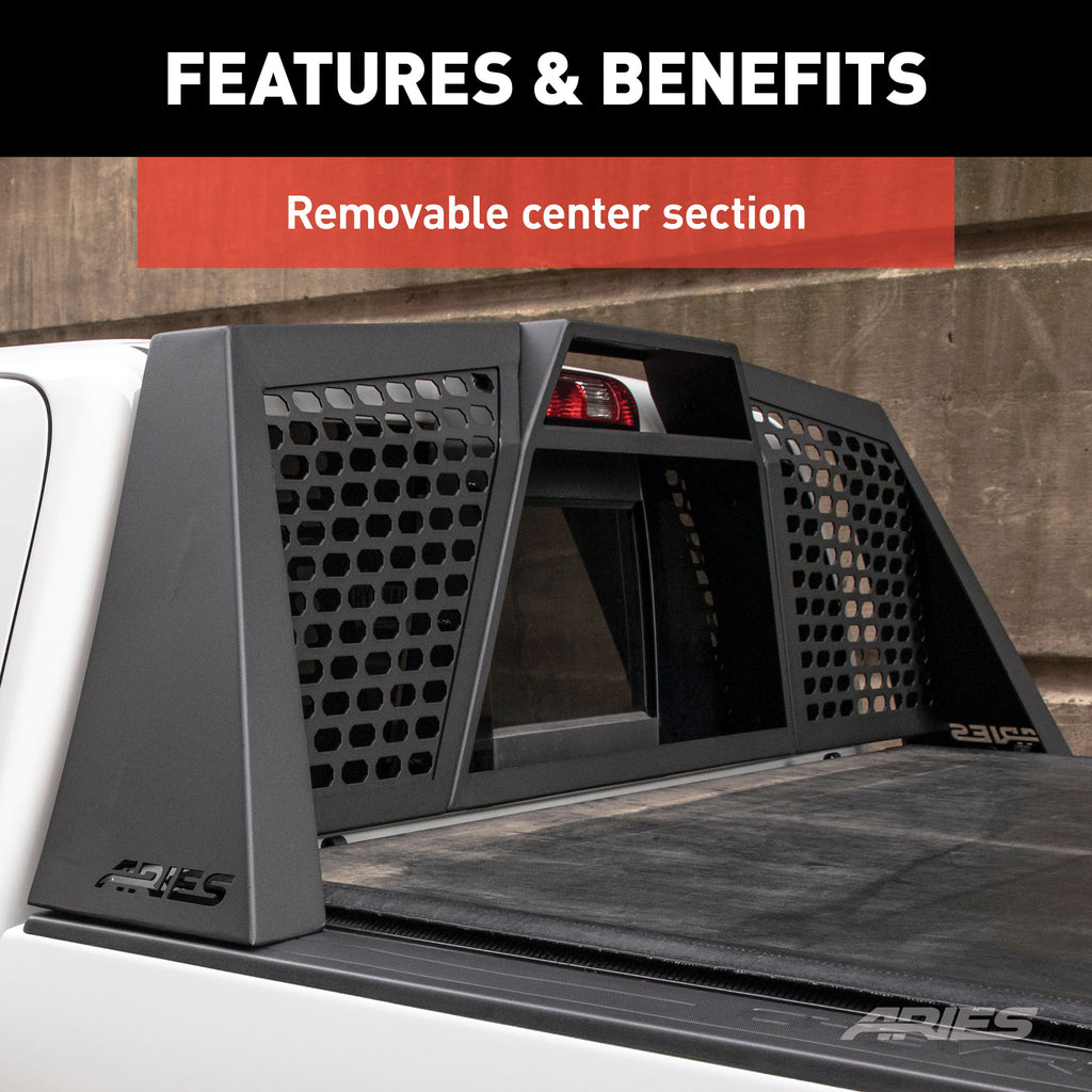 ARIES 1110117 Switchback Black Aluminum Headache Rack, Select Toyota Tundra for Select Toyota Tundra