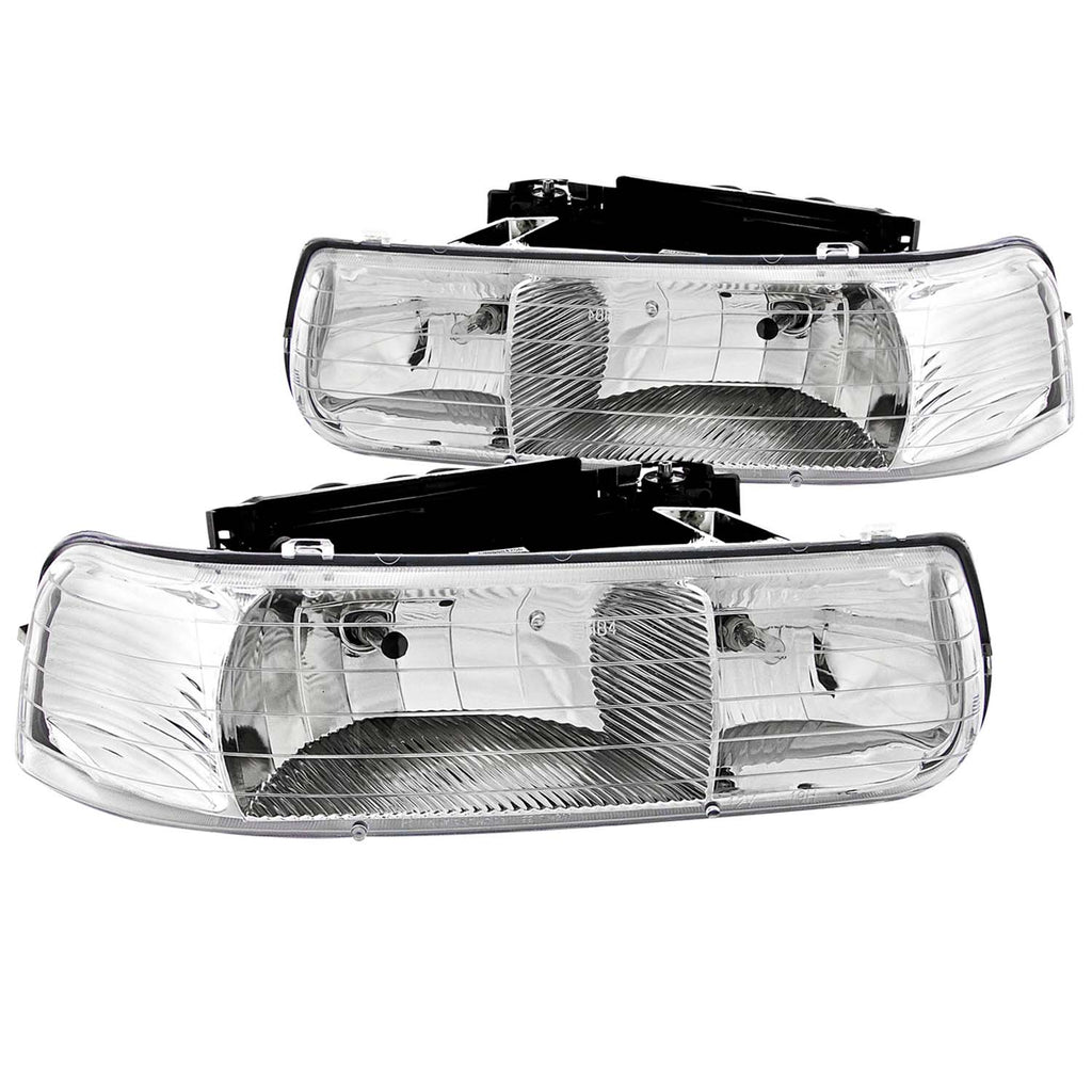 ANZO USA 111011 Crystal Headlight Set for Select Chevrolet Silverado 1500, Chevrolet Silverado HD, Chevrolet Silverado 2500, Chevrolet Silverado HD, Chevrolet Silverado 3500, Chevrolet Suburban 1500, Chevrolet Suburban 2500, Chevrolet Tahoe