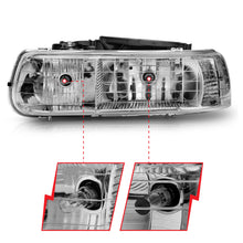 Load image into Gallery viewer, ANZO USA 111011 Crystal Headlight Set for Select Chevrolet Silverado 1500, Chevrolet Silverado HD, Chevrolet Silverado 2500, Chevrolet Silverado HD, Chevrolet Silverado 3500, Chevrolet Suburban 1500, Chevrolet Suburban 2500, Chevrolet Tahoe