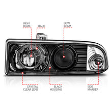 Load image into Gallery viewer, ANZO USA 111015 Projector Headlight Set w/Halo for Select Chevrolet Blazer, Chevrolet S10