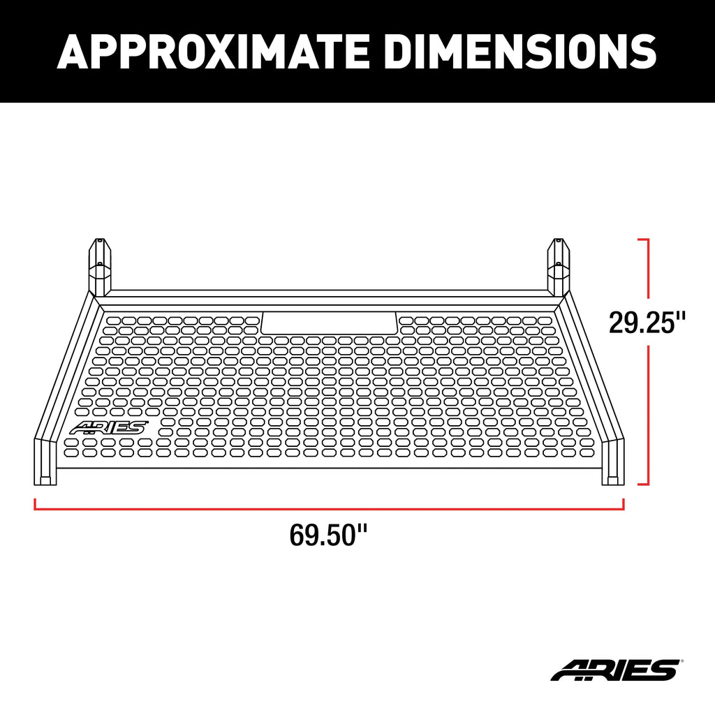 ARIES 1110202 AdvantEDGE Chrome Aluminum Headache Rack, Select Ford F-150 for Select Ford F-150