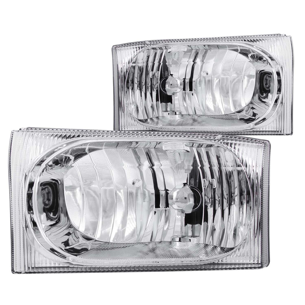 ANZO USA 111023 Crystal Headlight Set for Select Ford Excursion, Ford F-250 Super Duty, Ford F-350 Super Duty, Ford F-450 Super Duty, Ford F-550 Super Duty