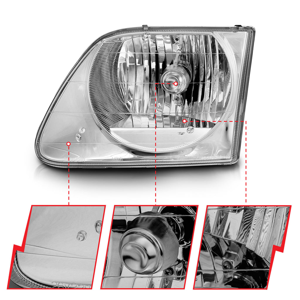 ANZO USA 111030 Crystal Headlight Set for Select Ford Expedition, Ford F-150, Ford F-150 Heritage