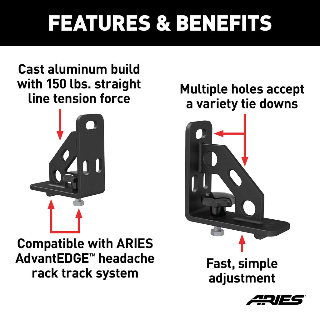 ARIES 1110310 AdvantEDGE Headache Rack Tie-Down Anchors (2-Pack)