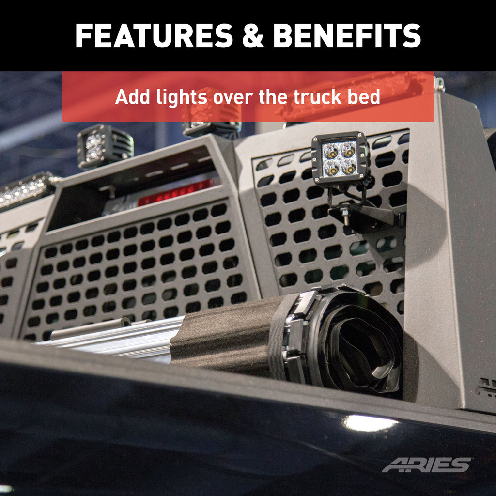 ARIES 1110311 Headache Rack Light Mounting Brackets (2-Pack)