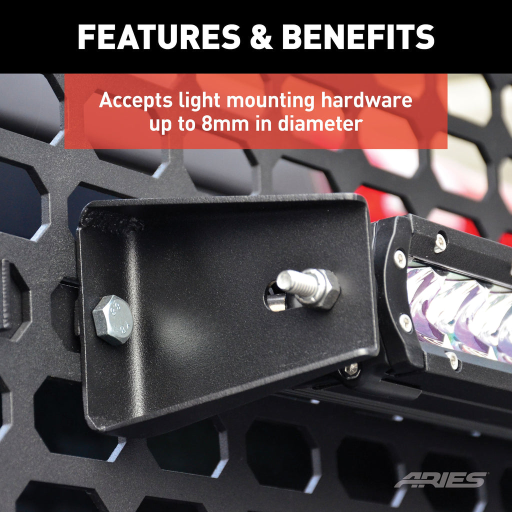 ARIES 1110311 Headache Rack Light Mounting Brackets (2-Pack)