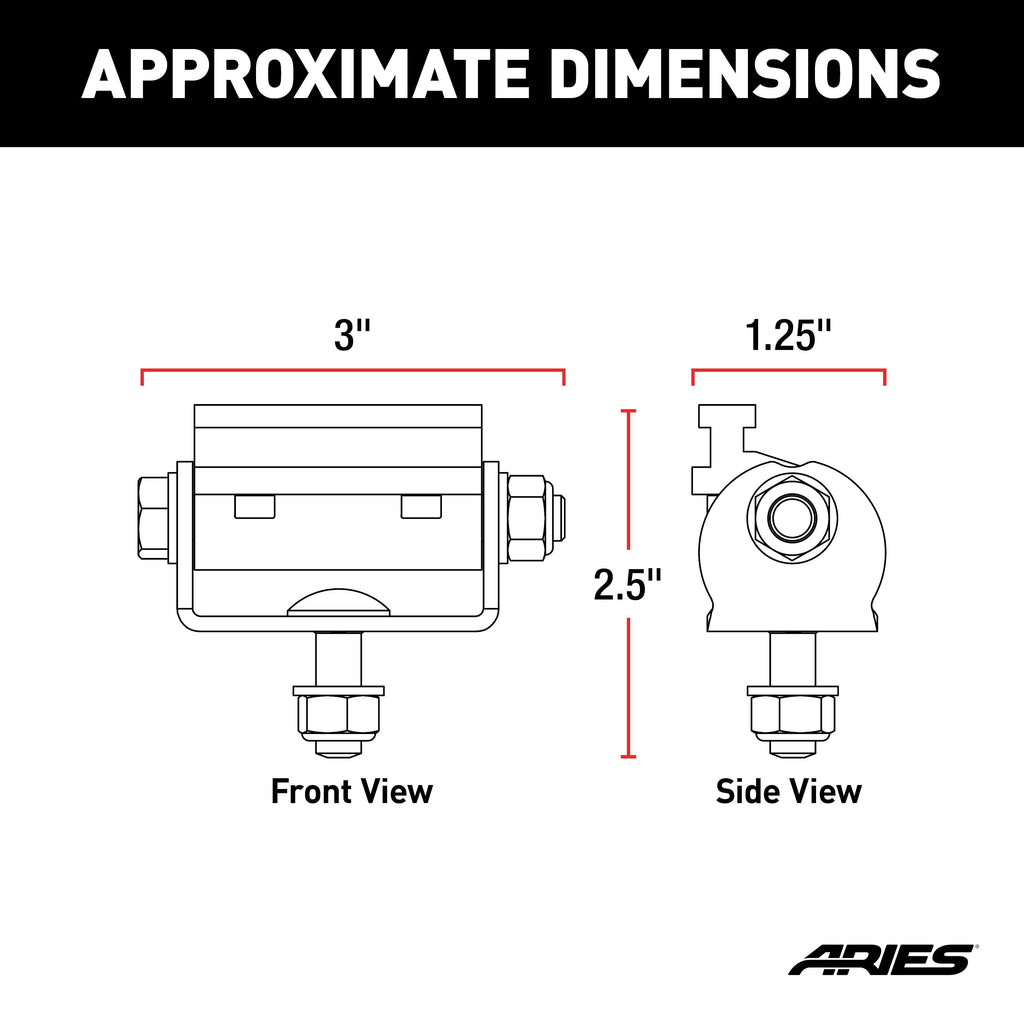 ARIES 1110312 Base-Mount Light Bar Brackets