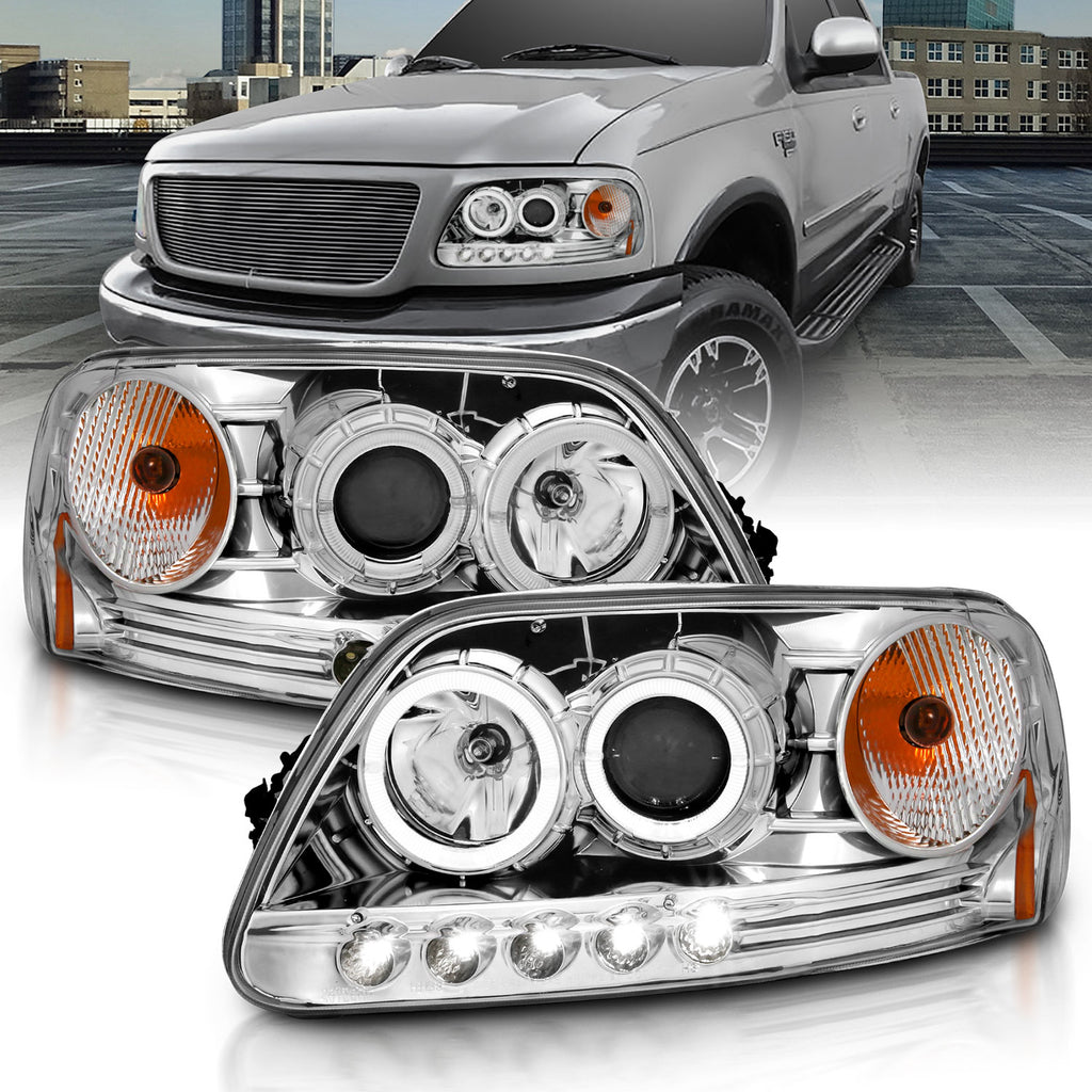 ANZO USA 111032 Projector Headlight Set w/Halo for Select Ford Expedition, Ford F-150, Ford F-150 Heritage