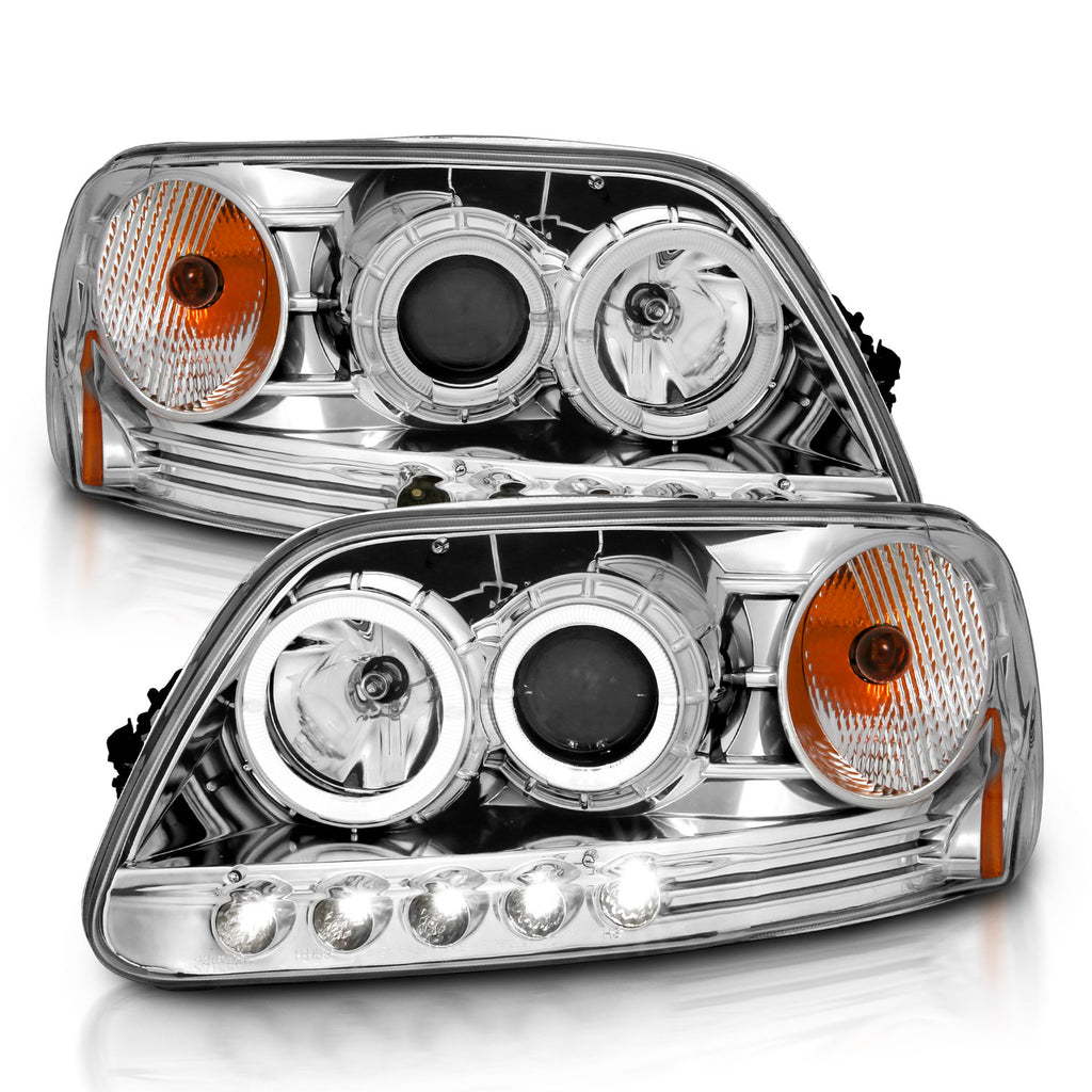 ANZO USA 111032 Projector Headlight Set w/Halo for Select Ford Expedition, Ford F-150, Ford F-150 Heritage